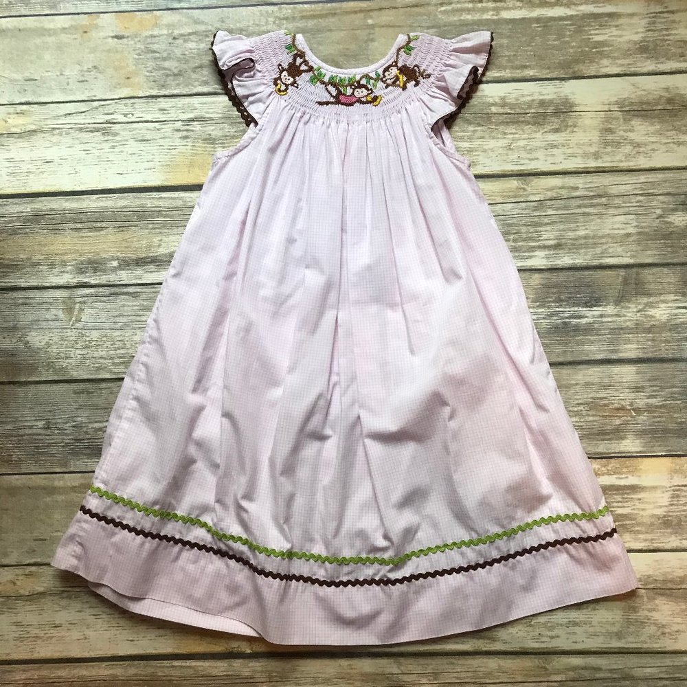 Candyland Smocked Monkey Dress